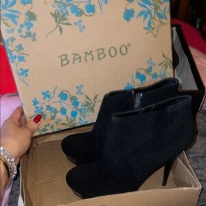 BAMBOO Elegant Black Heeled Boots
